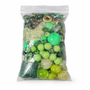 Green Mixed Bead Lot for Jewelry Making | Assorted Green Craft Beads | DIY